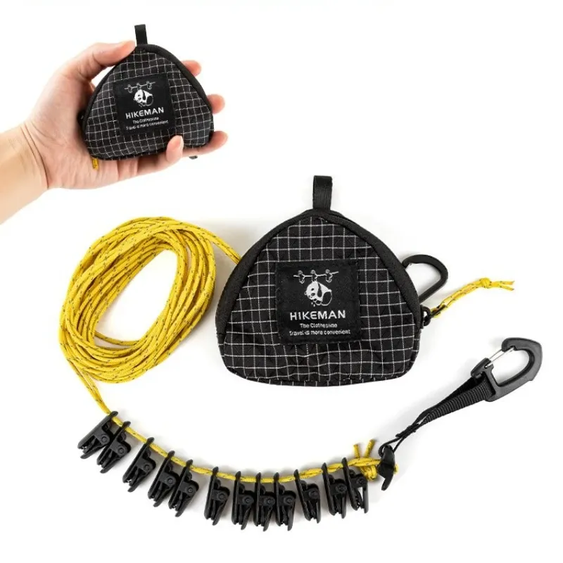 Corde à linge d'extérieur réglable et portable, coupe-vent, pour camping et randonnée - Image 1