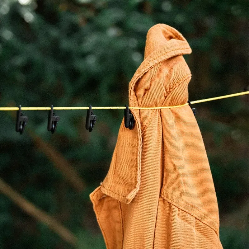 Corde à linge d'extérieur réglable et portable, coupe-vent, pour camping et randonnée 4