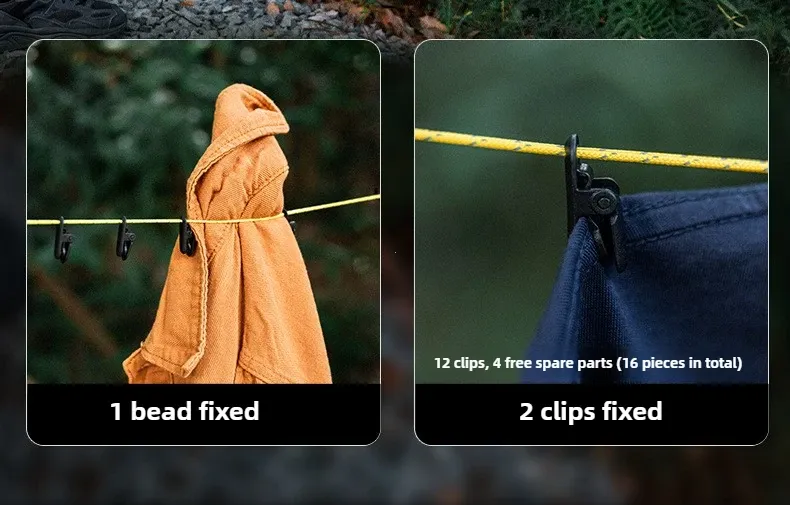 Corde à linge d'extérieur en utilisation