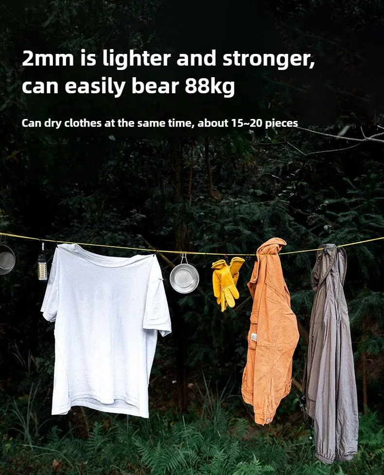 Corde à linge d'extérieur, ambiance camping