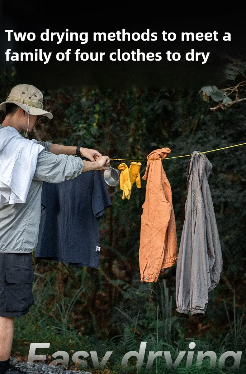 Corde à linge d'extérieur, vue d'ensemble