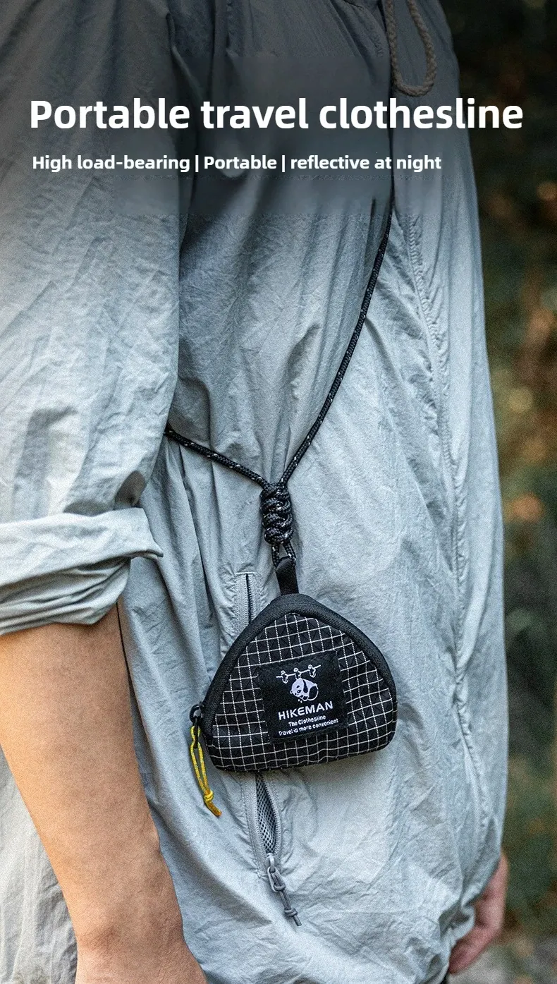 Corde à linge d'extérieur réglable en situation de camping