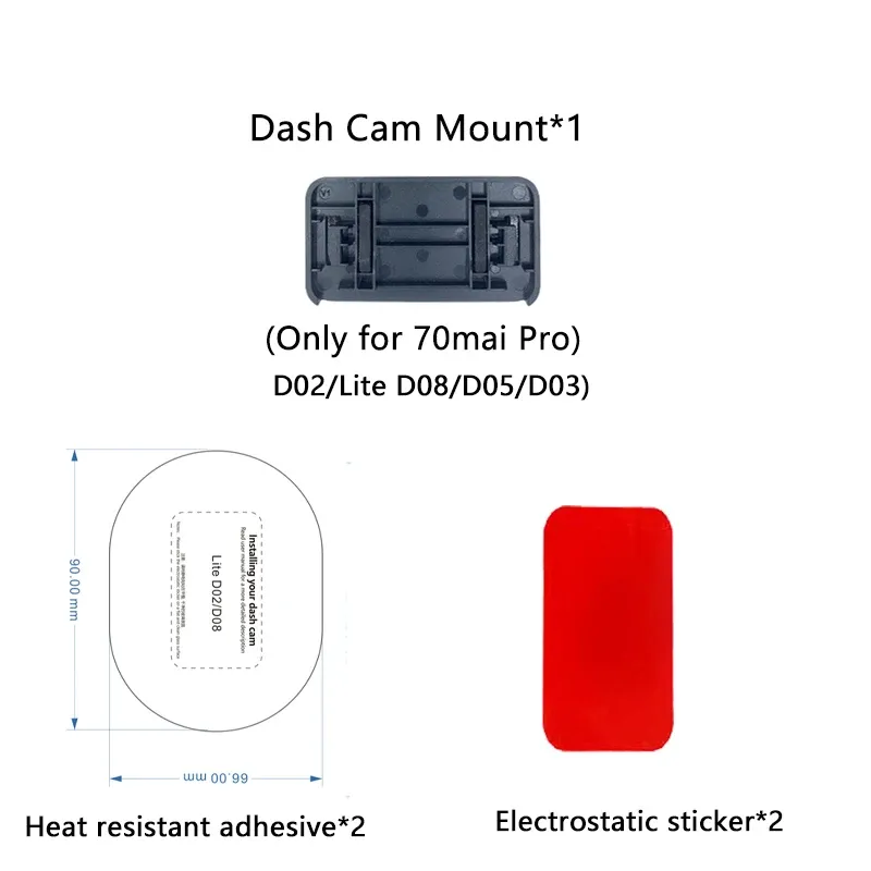 Support pour 70mai Dash Cam Pro, D02, Pro Plus, A500S, Pro Plus+, A200, Lie2, A800S, A810 13