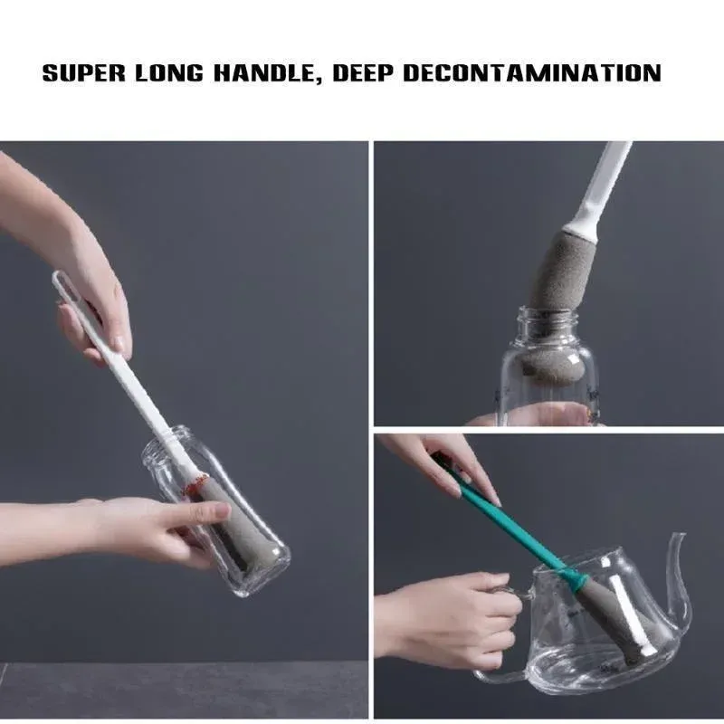 Brosse éponge à long manche pour le nettoyage de bouteilles, tasses et pichets à bière 2