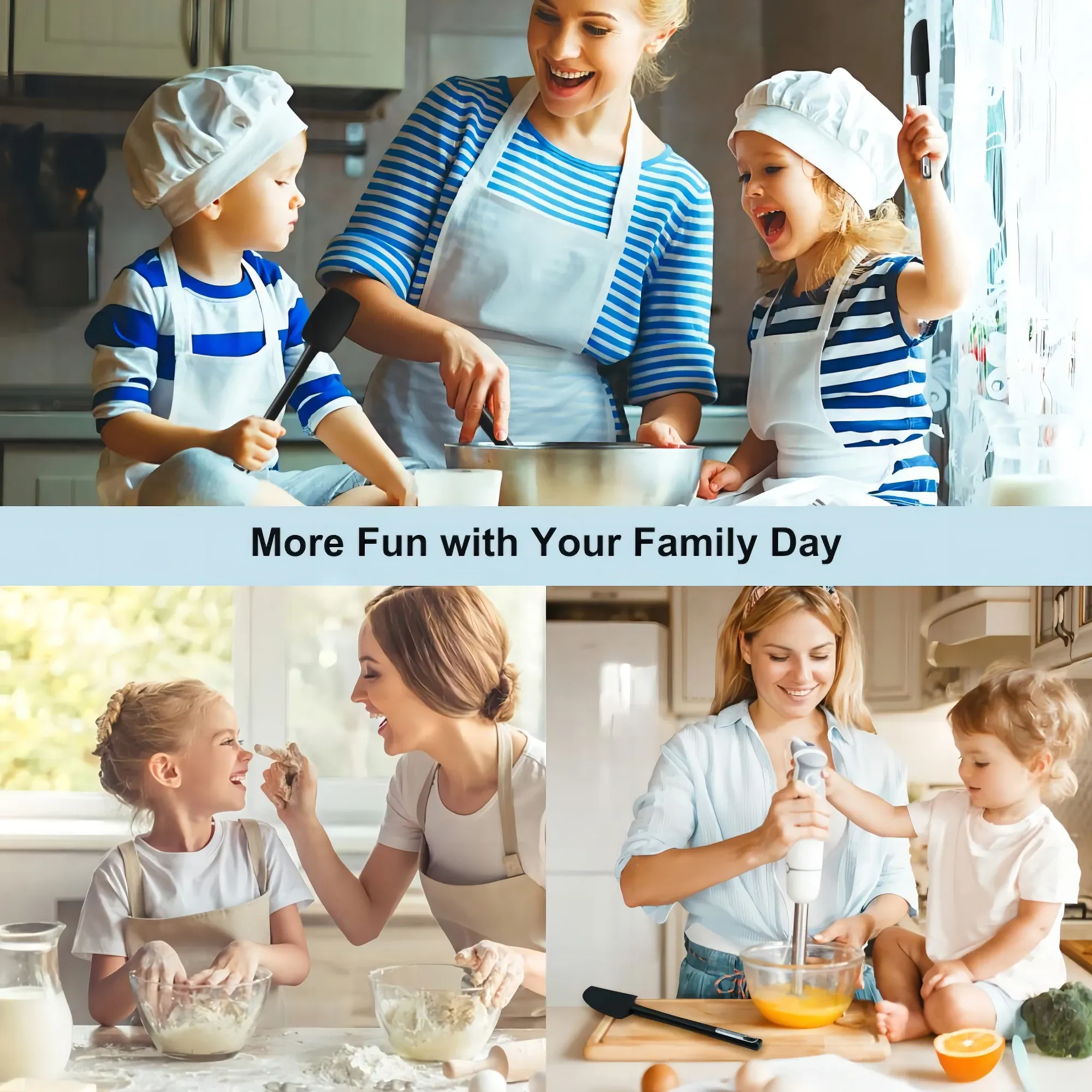 Ensemble de spatules en silicone résistantes à la chaleur avec manche antidérapant, pour la cuisson, le mélange, la pâtisserie et le service. 5