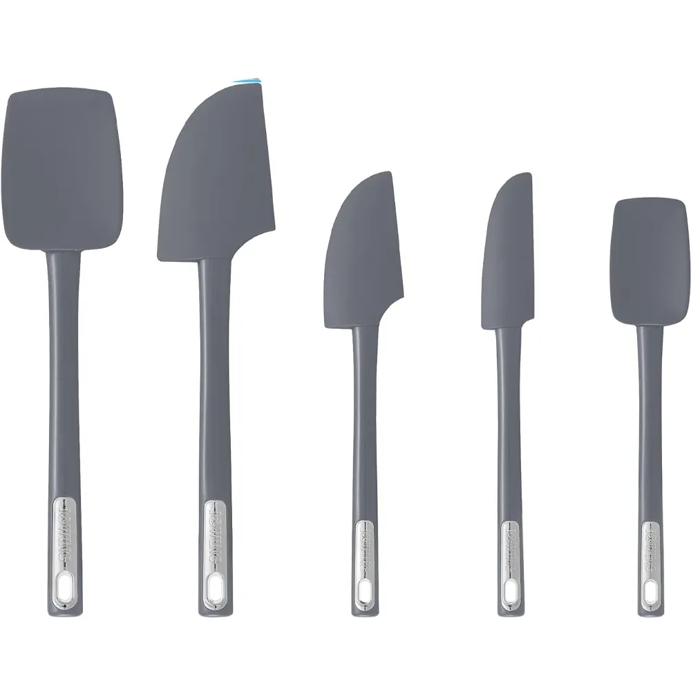 Ensemble de spatules en silicone résistantes à la chaleur avec manche antidérapant, pour la cuisson, le mélange, la pâtisserie et le service. 7