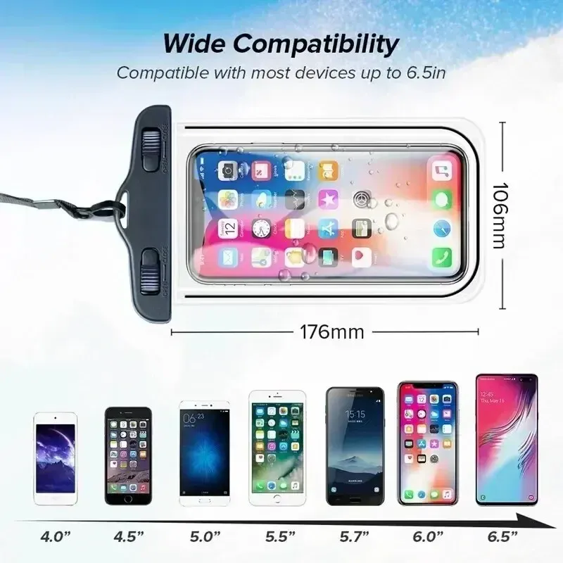 Étui étanche pour téléphone, pochette universelle de protection sous-marine, housse PVC pour iPhone 12 Pro, XS Max, XR, X 2