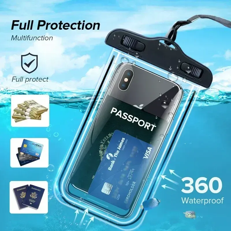 Pochette étanche pour smartphone, vue de profil