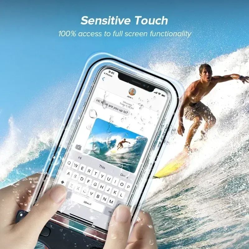 Pochette étanche pour smartphone, détail de la sangle