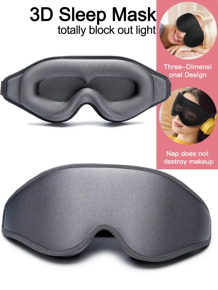 Masque de sommeil 3D en mousse à mémoire de forme, bandeau occultant 99 % pour une meilleure qualité de sommeil - Image 1