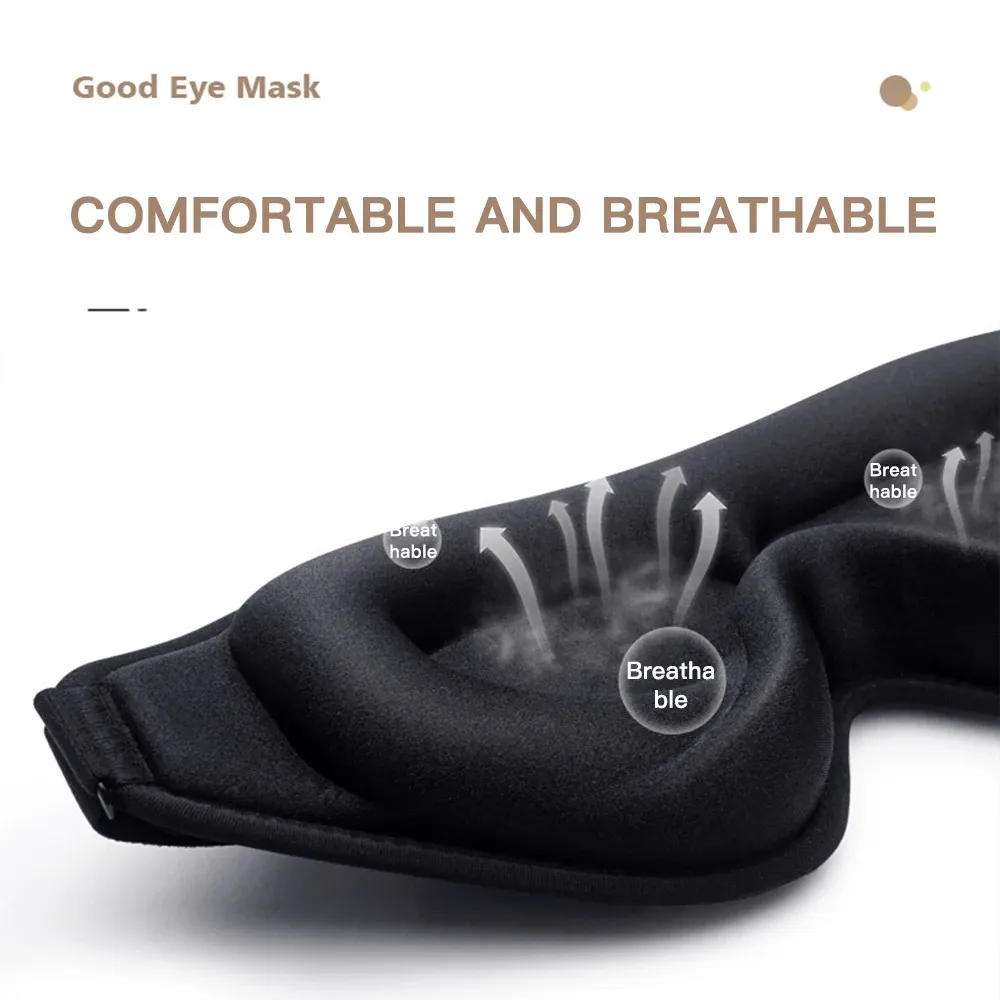 Masque de sommeil 3D en mousse à mémoire de forme, bandeau occultant 99 % pour une meilleure qualité de sommeil 4