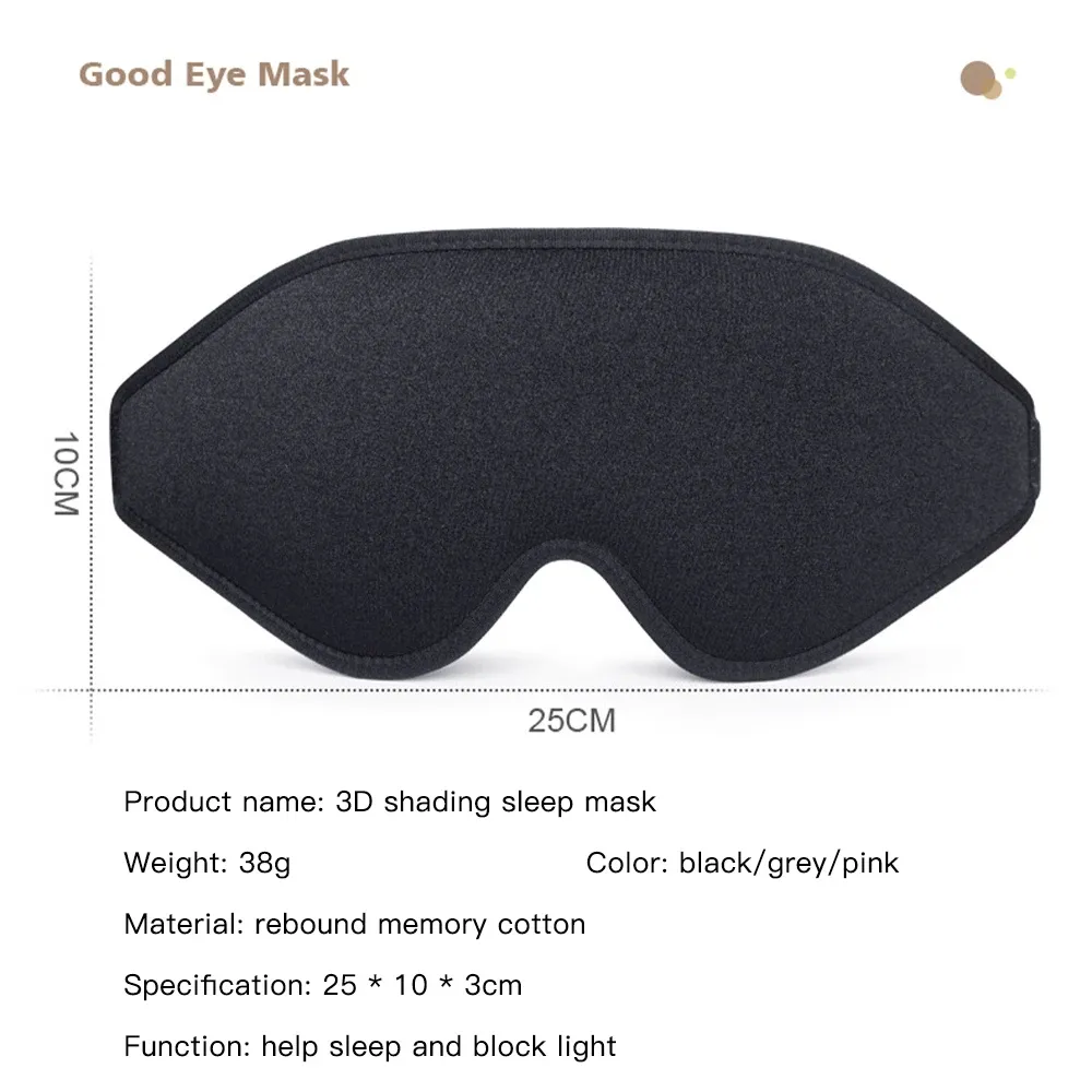 Masque de sommeil 3D en mousse à mémoire de forme, bandeau occultant 99 % pour une meilleure qualité de sommeil 6