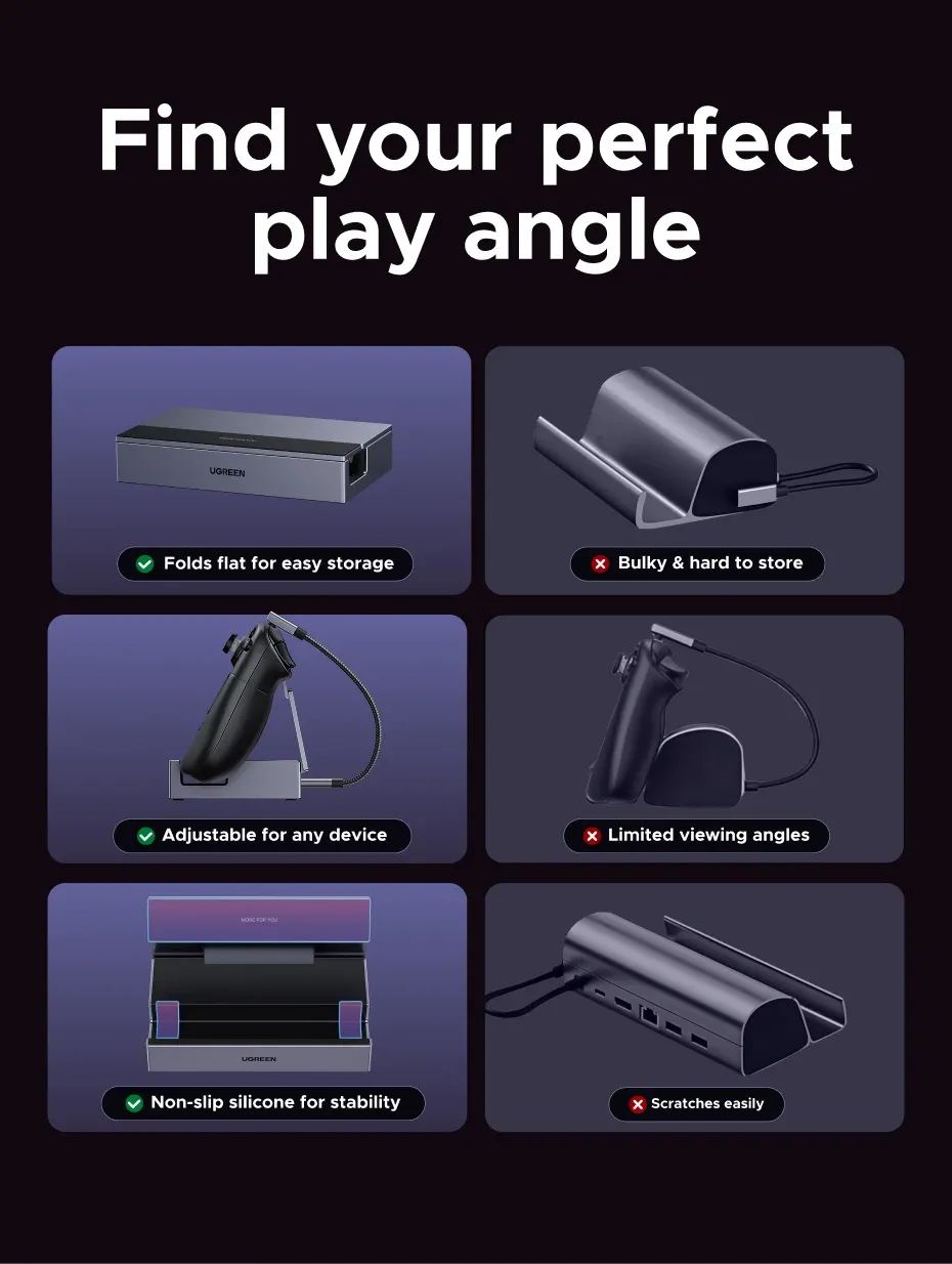Support réglable pour différents angles de jeu