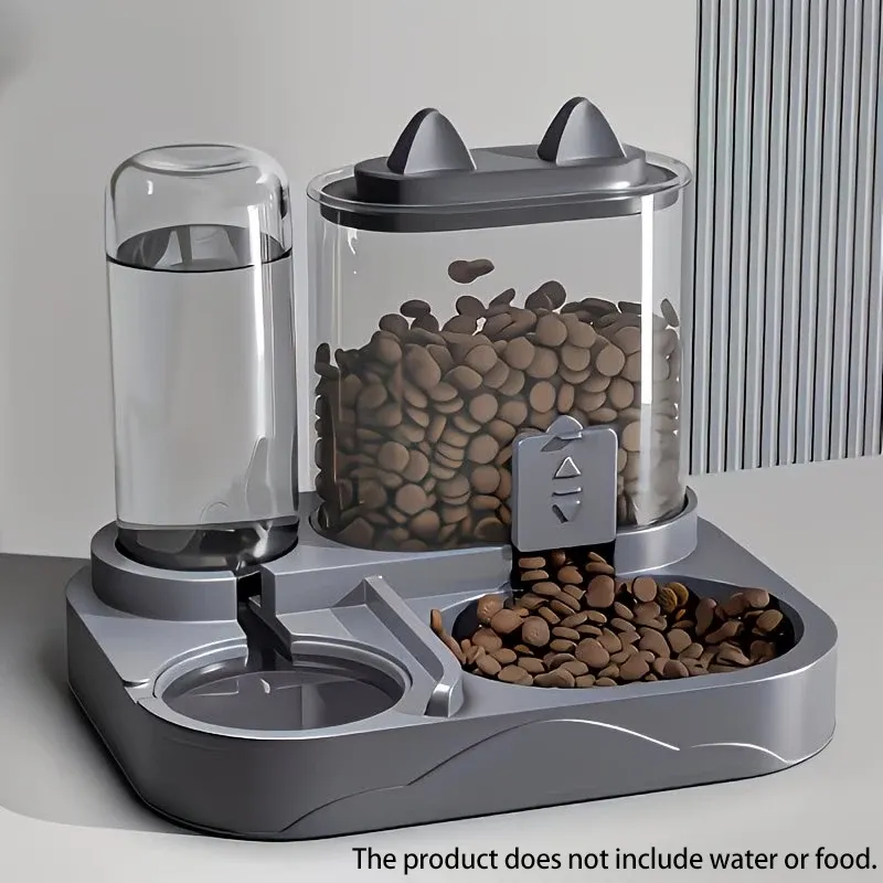 Distributeur 2 en 1 eau et nourriture pour animaux de compagnie, compartiments séparés pour aliments secs et humides, plastique durable et transparent, sans pile, idéal pour chats et chiens en voyage 8