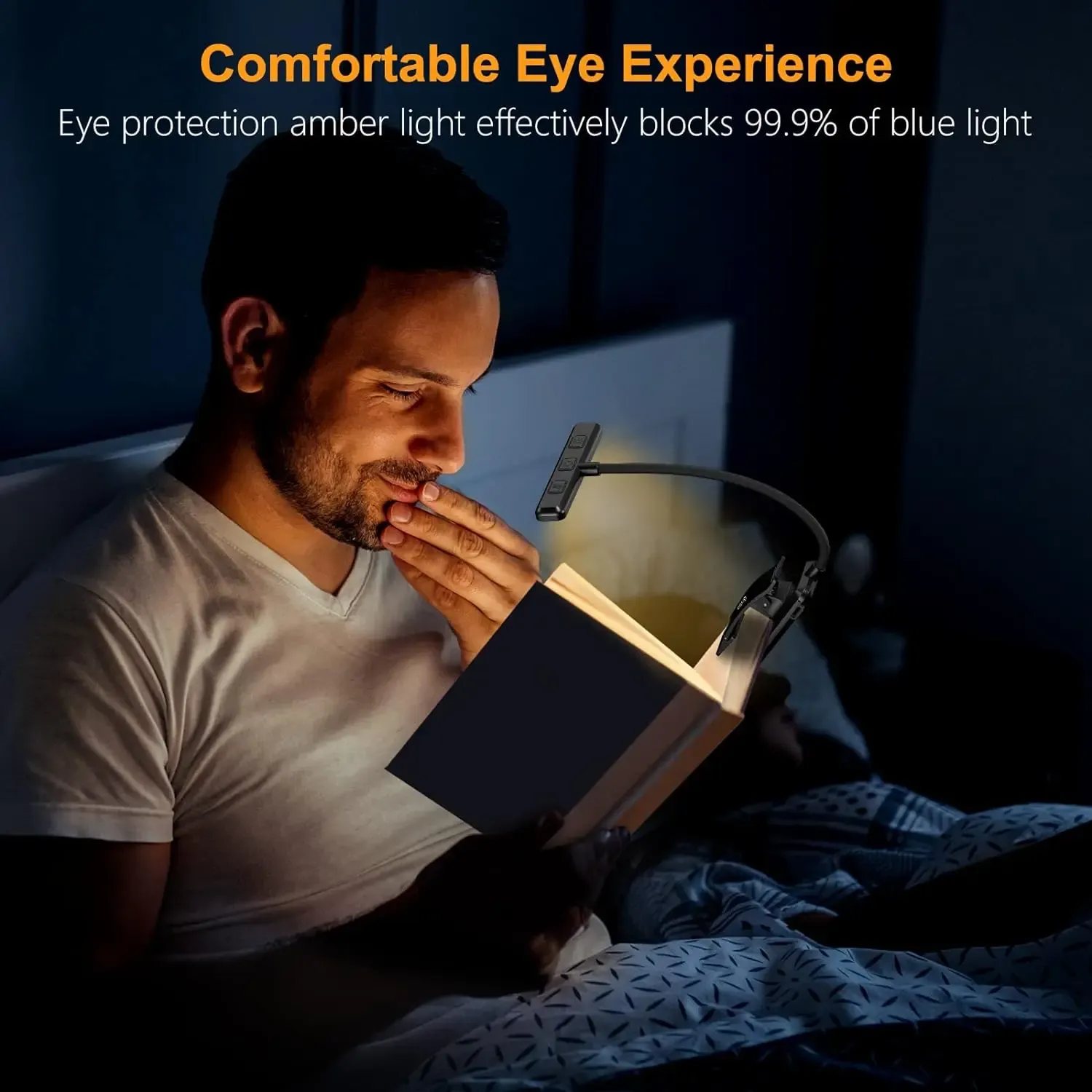 Lampe de lecture à pince rechargeable par USB, 3 couleurs et 10 niveaux de luminosité, flexible, pour lecture de partitions et pupitre de piano 3