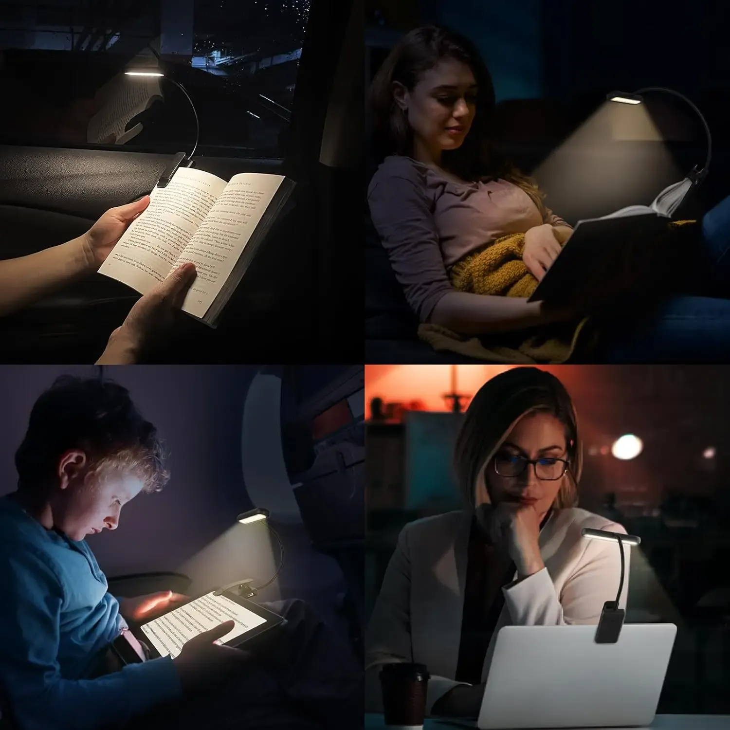 Lampe de lecture sous différentes ambiances
