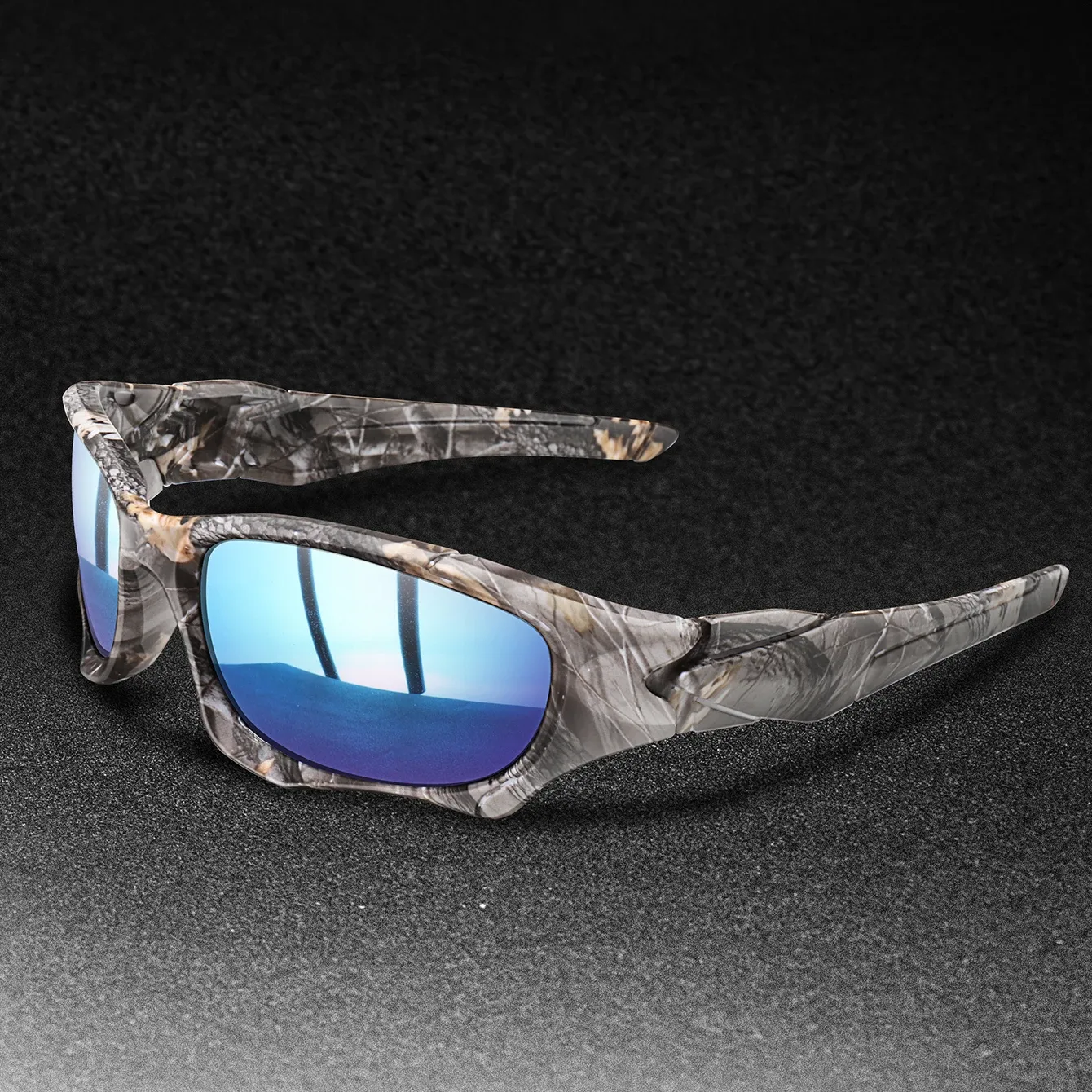 Lunettes de soleil polarisées de pêche pour hommes et femmes, à motif camouflage classique, avec protection UV pour la conduite, le cyclisme et la randonnée en plein air 4