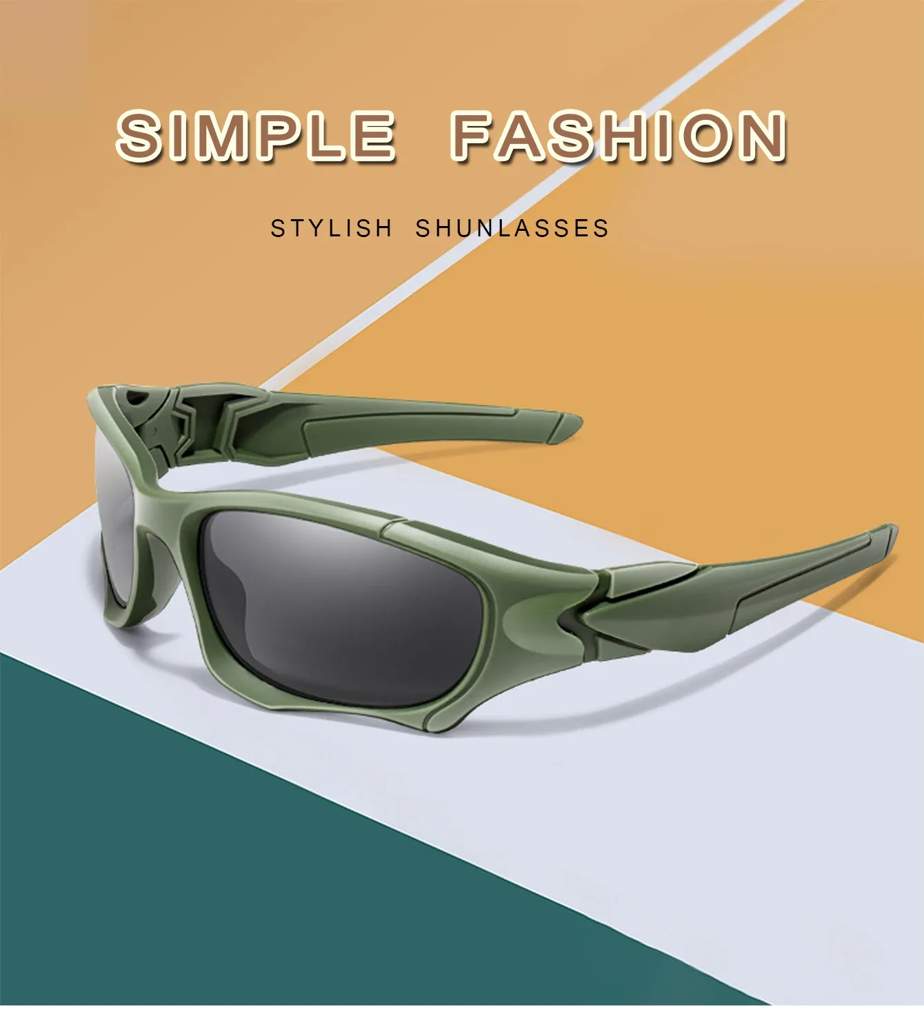 Lunettes de soleil polarisées au motif camouflage, présentation principale