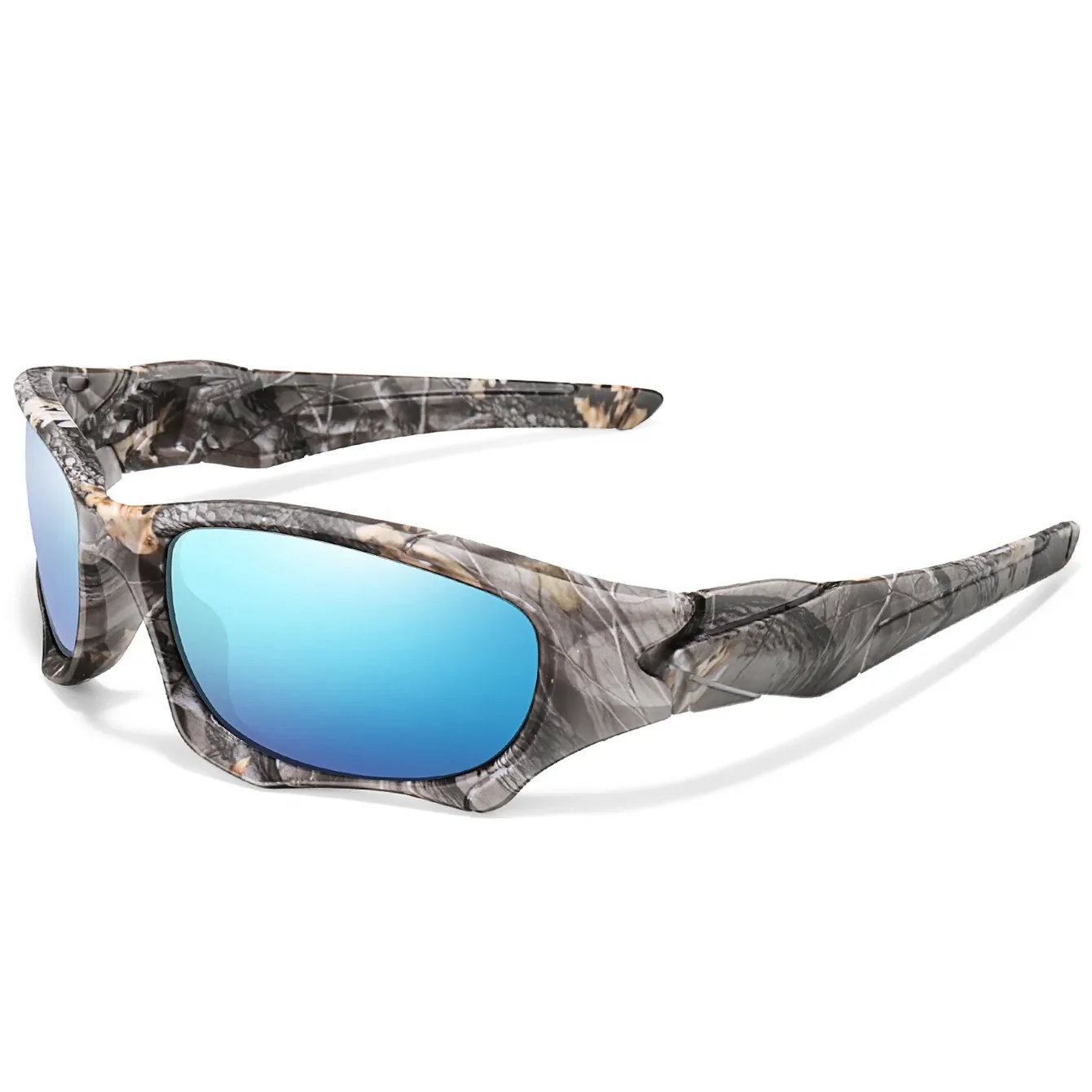 Lunettes de soleil polarisées de pêche pour hommes et femmes, à motif camouflage classique, avec protection UV pour la conduite, le cyclisme et la randonnée en plein air 12