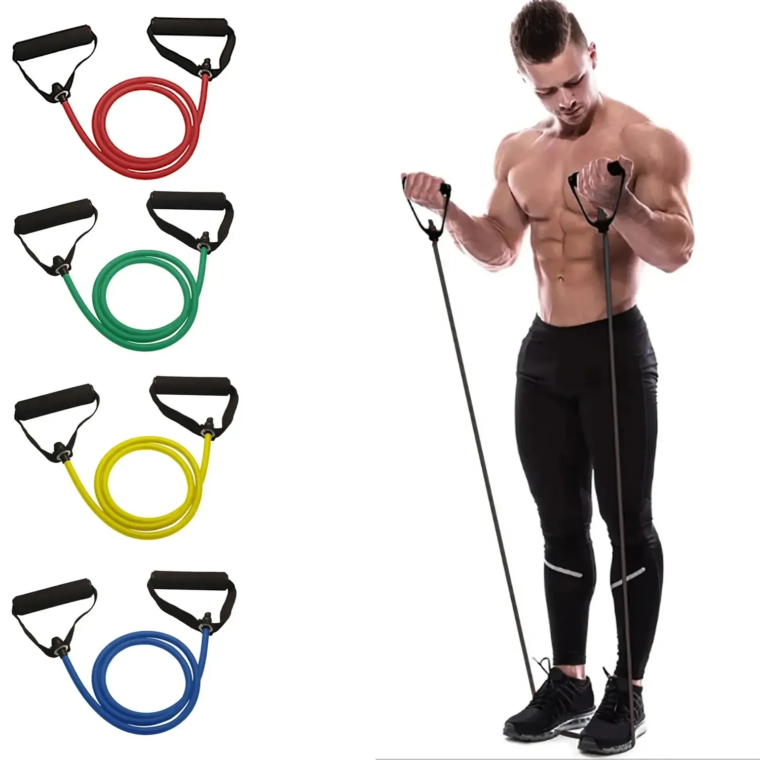 Bandes d'entraînement avec Foy, bandes d'exercice, équipement de musculation à domicile, pour hommes et femmes - Image 1