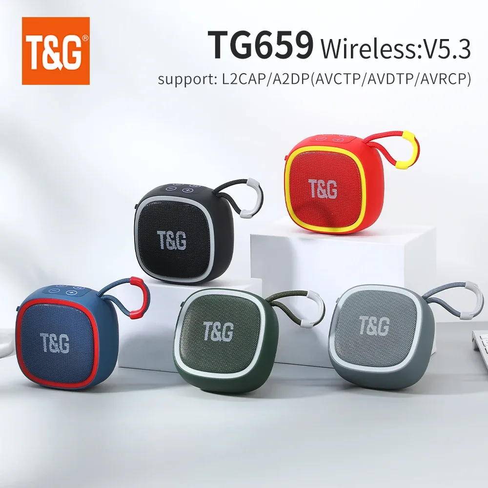 Haut-parleur Bluetooth portable sans fil TWS BT 5.3 avec son HiFi puissant, prise en charge carte TF et radio FM, modèle TG659 2