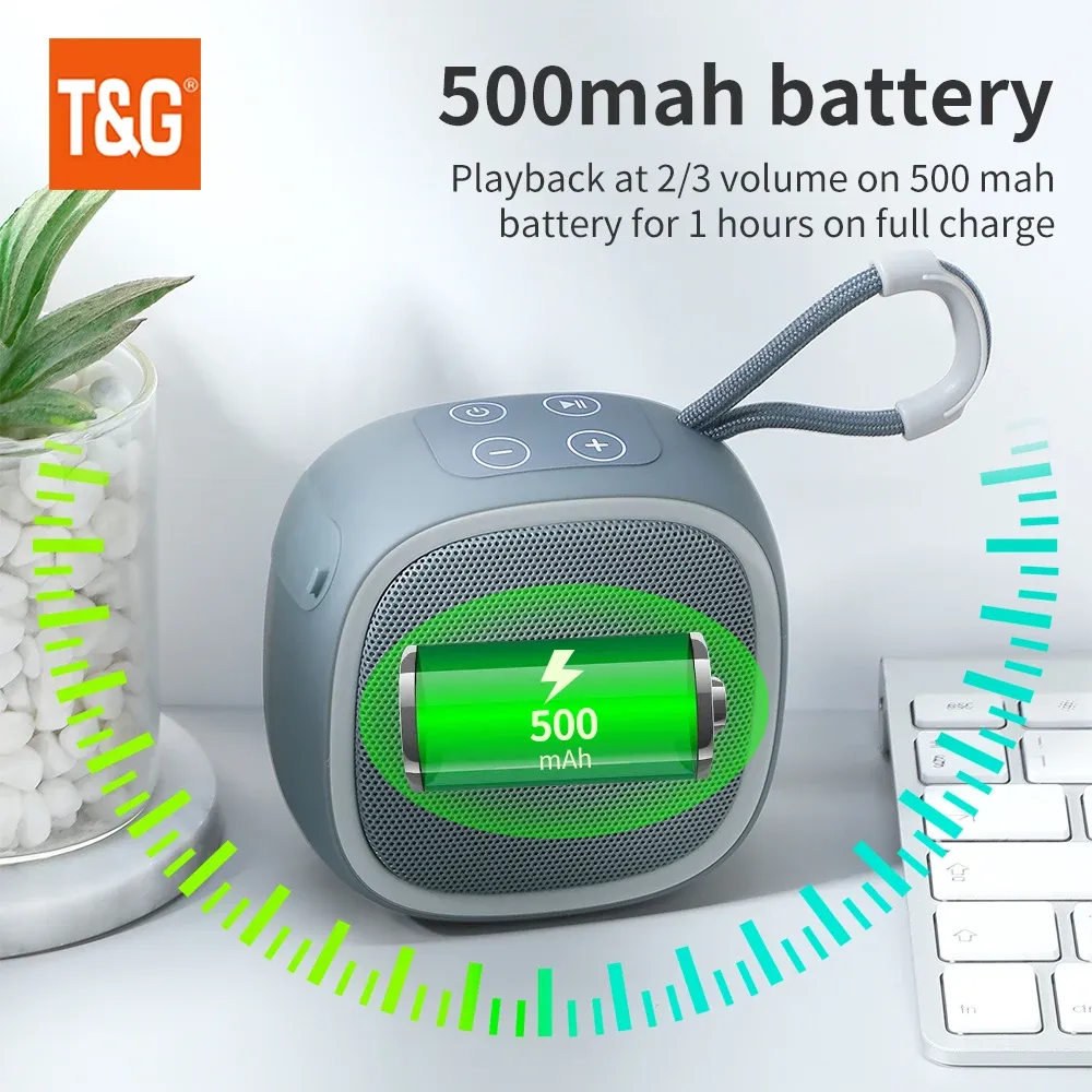 Haut-parleur Bluetooth portable sans fil TWS BT 5.3 avec son HiFi puissant, prise en charge carte TF et radio FM, modèle TG659 4