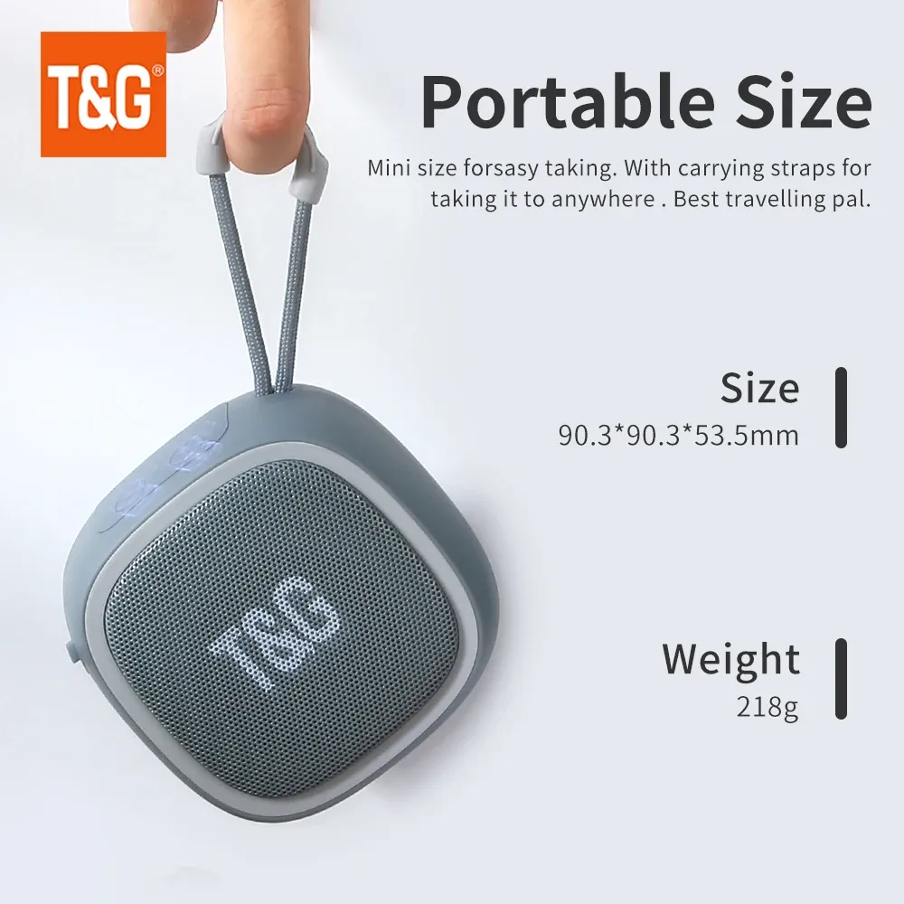 Haut-parleur Bluetooth portable sans fil TWS BT 5.3 avec son HiFi puissant, prise en charge carte TF et radio FM, modèle TG659 6