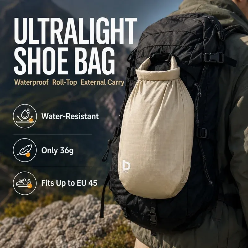 Lot de 2 sacs de rangement portables pour chaussures de randonnée, organisateur suspendu anti-poussière pour sac à dos, grande capacité 2
