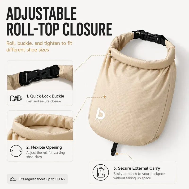 Lot de 2 sacs de rangement portables pour chaussures de randonnée, organisateur suspendu anti-poussière pour sac à dos, grande capacité 4