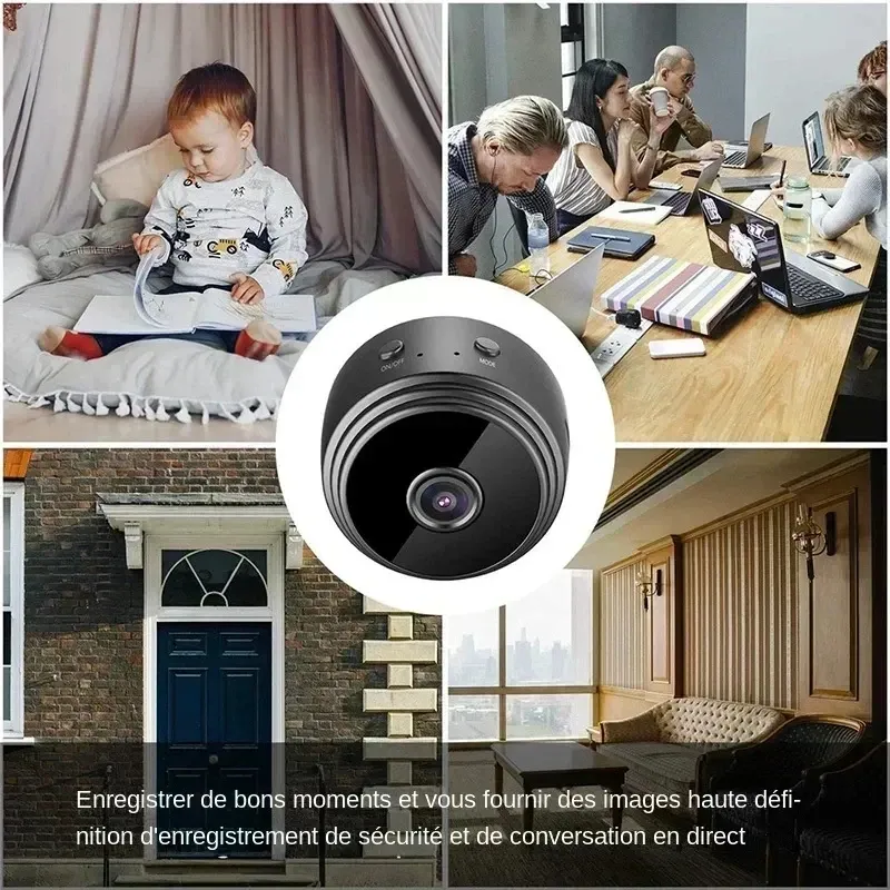Mini caméra WiFi A9 en situation dans un salon
