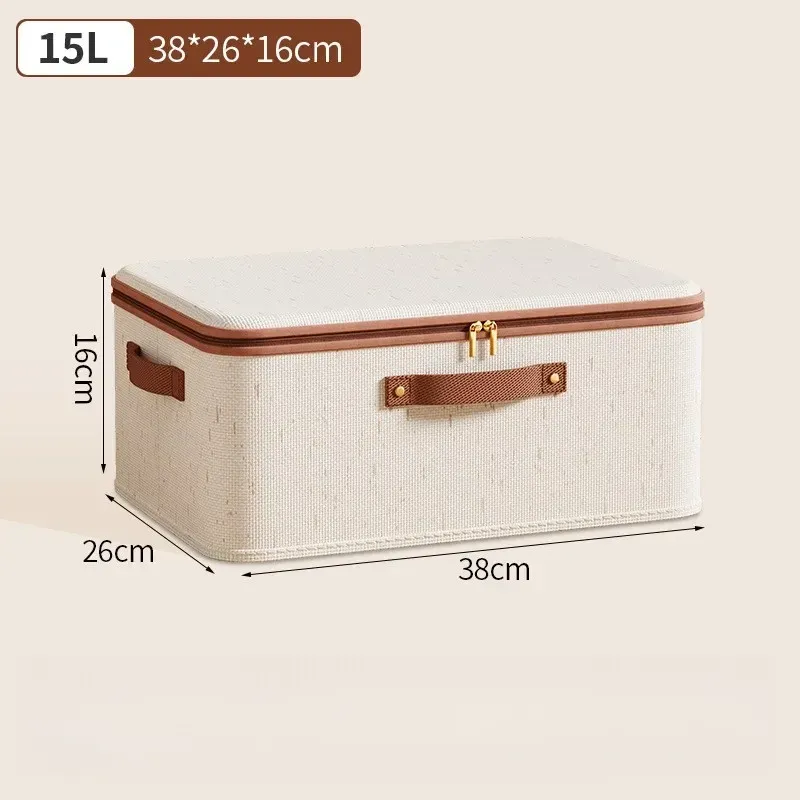 Boîte de rangement pliable avec couvercle, organisateur de vêtements anti-poussière de grande capacité, rangement multifonctionnel pour placard 7