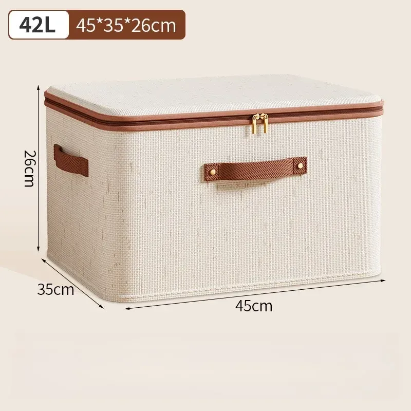 Boîte de rangement pliable avec couvercle, organisateur de vêtements anti-poussière de grande capacité, rangement multifonctionnel pour placard 9