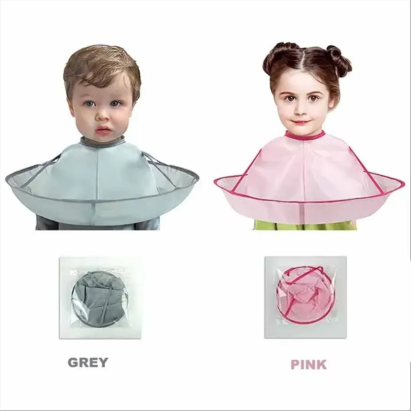 Cape de coupe de cheveux pour enfants réutilisable et pliable, avec récupérateur de cheveux pour usage domestique 2