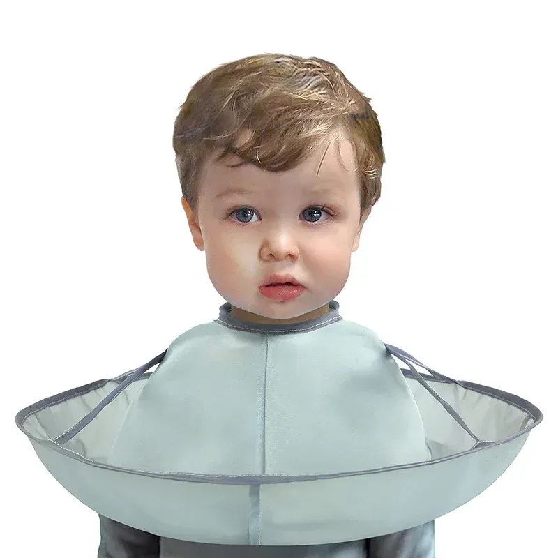 Cape de coupe de cheveux pour enfants réutilisable et pliable, avec récupérateur de cheveux pour usage domestique - Image 1