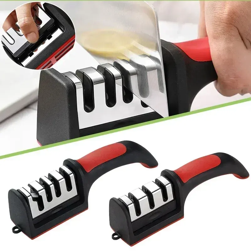 Affûteur de couteaux de cuisine 3 étapes avec base antidérapante, outil d'affûtage 3 en 1 pour couteaux de cuisine - Image 1