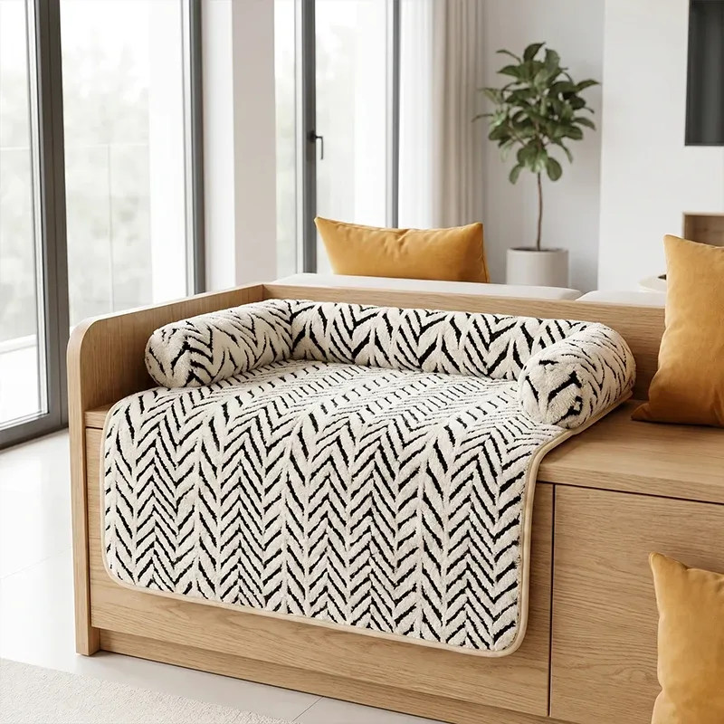 Lit pour chat et chien au design zèbre