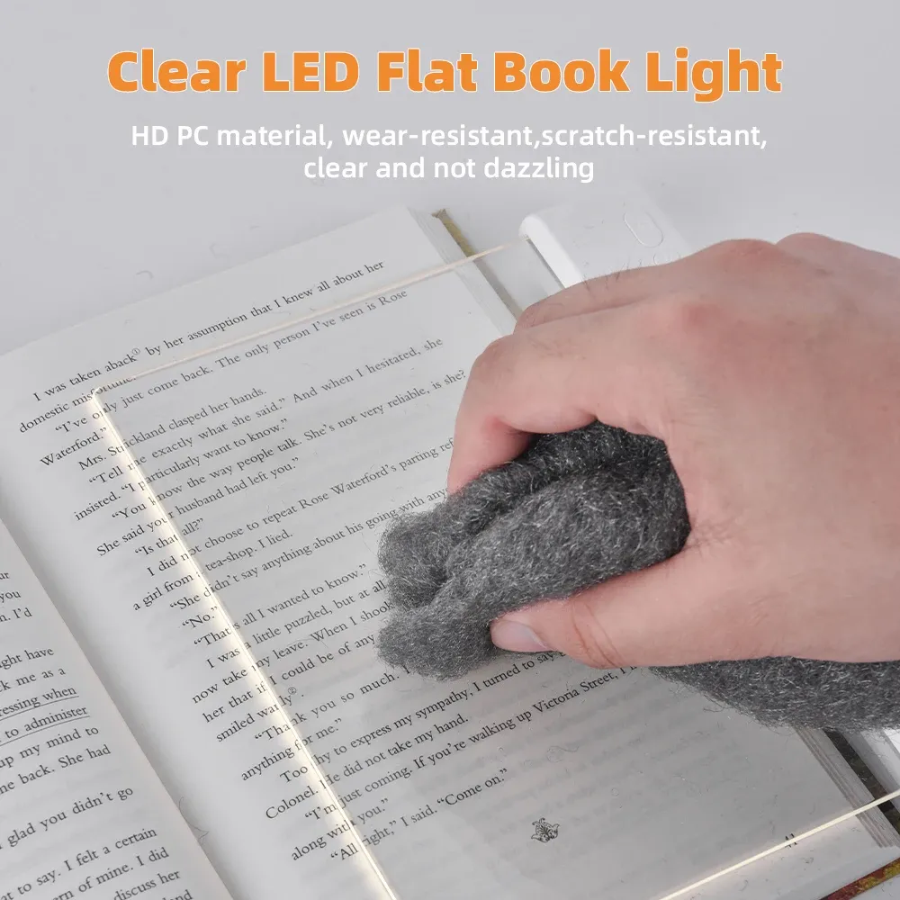 Lampe de lecture LED rechargeable à pince, éclairage à 3 couleurs avec minuterie et protection des yeux 5