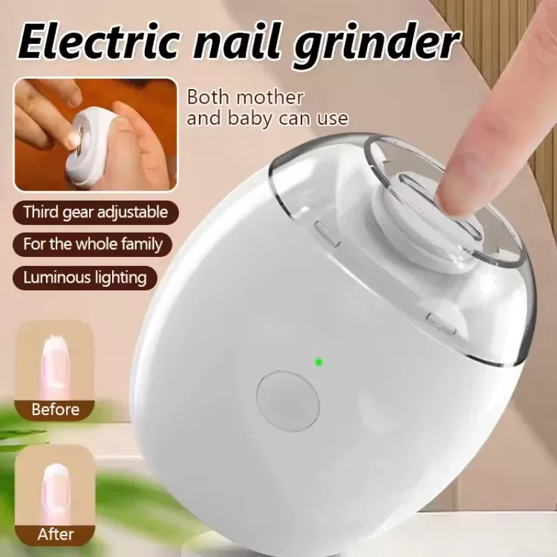 Ponceuse électrique 2-en-1 à LED et coupe-ongles automatique pour bébés, enfants et adultes - Image 1