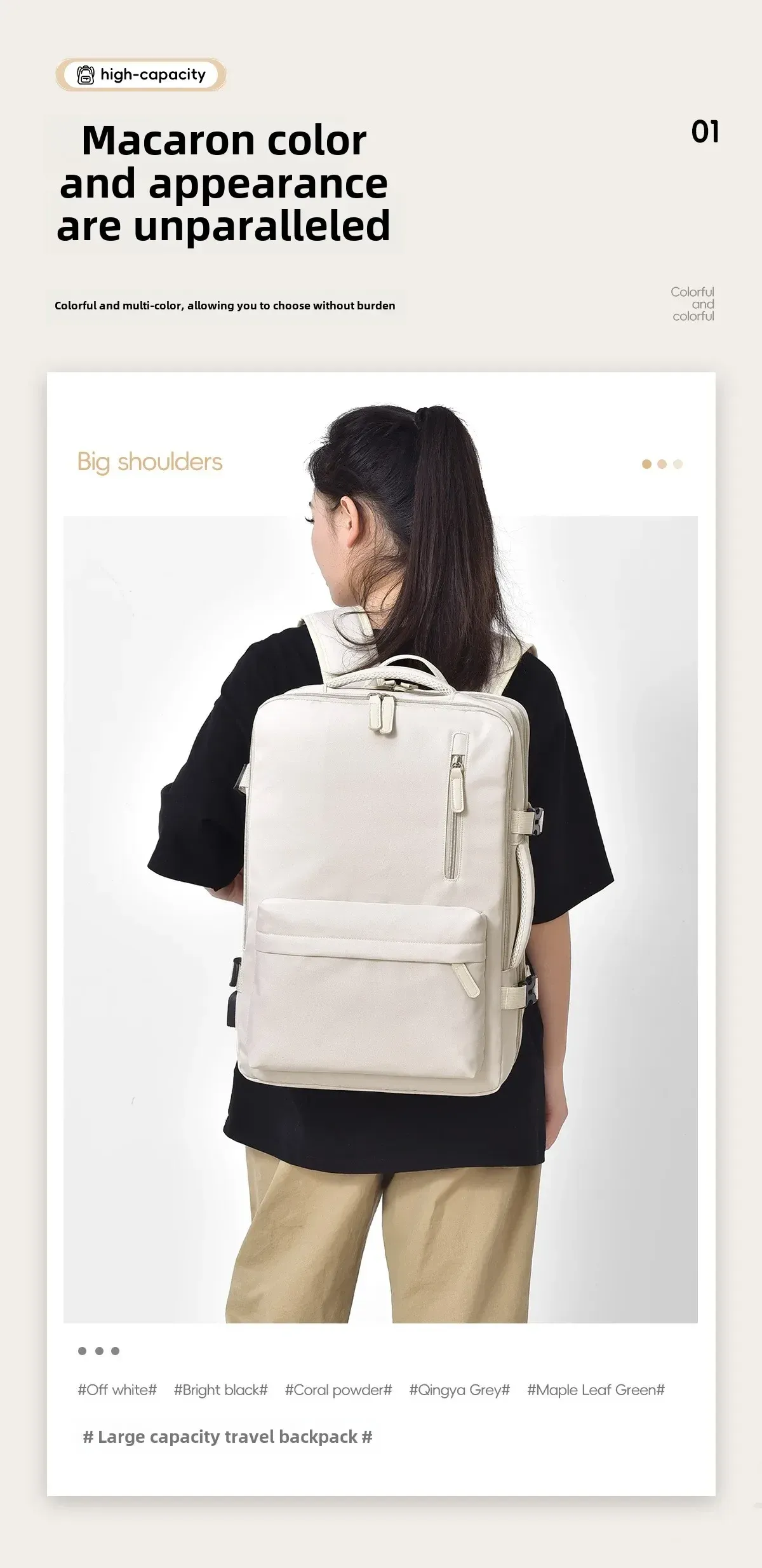 Sac à dos, finitions