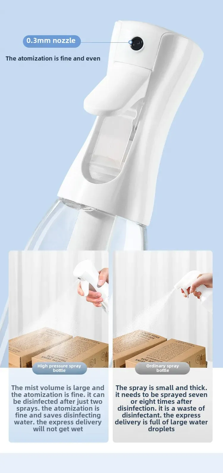 Vaporisateur brume ultra-fine, vue rapprochée