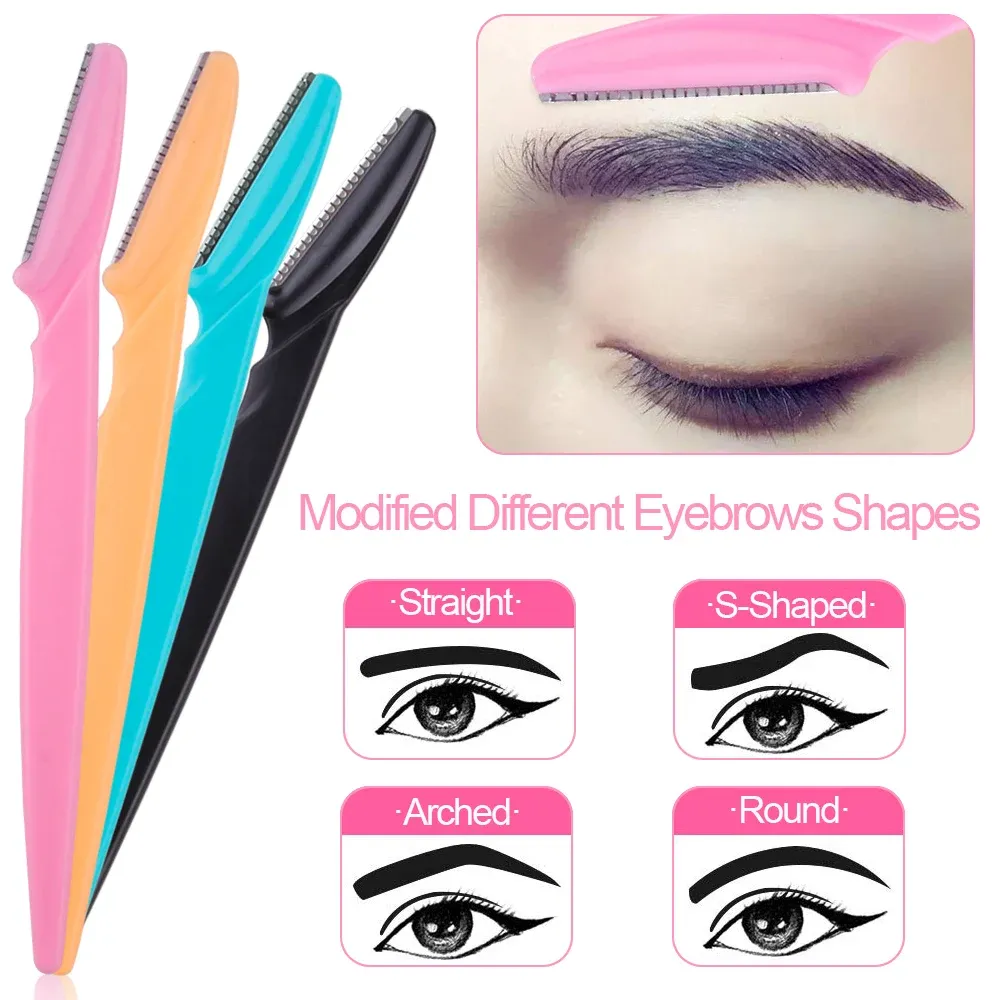 Rasoir à sourcils portable, lot de 3, 4 ou 10 pièces, lames de précision pour le visage, épilation sûre et soignée pour femme, outil de maquillage 2