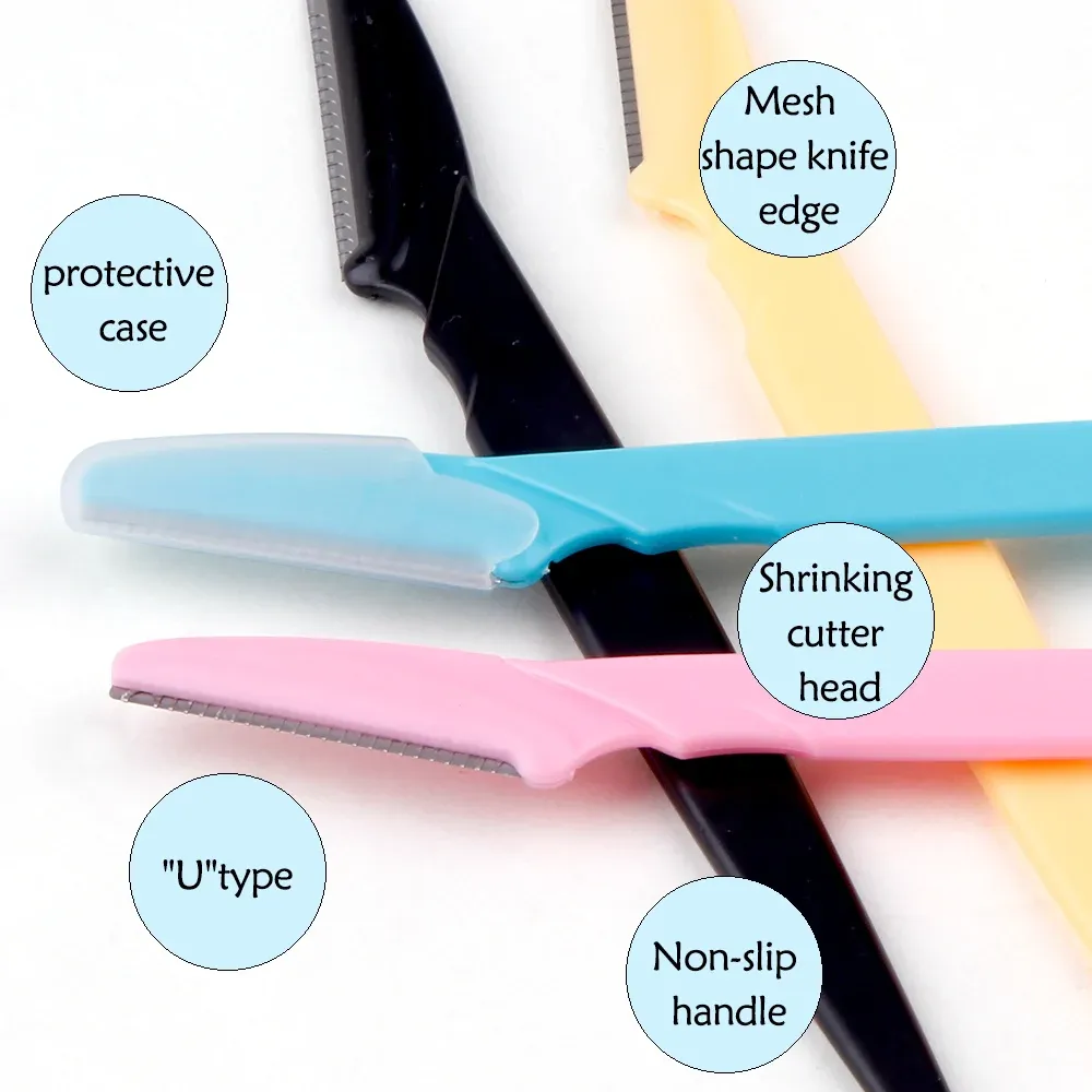 Rasoir à sourcils portable, lot de 3, 4 ou 10 pièces, lames de précision pour le visage, épilation sûre et soignée pour femme, outil de maquillage 5