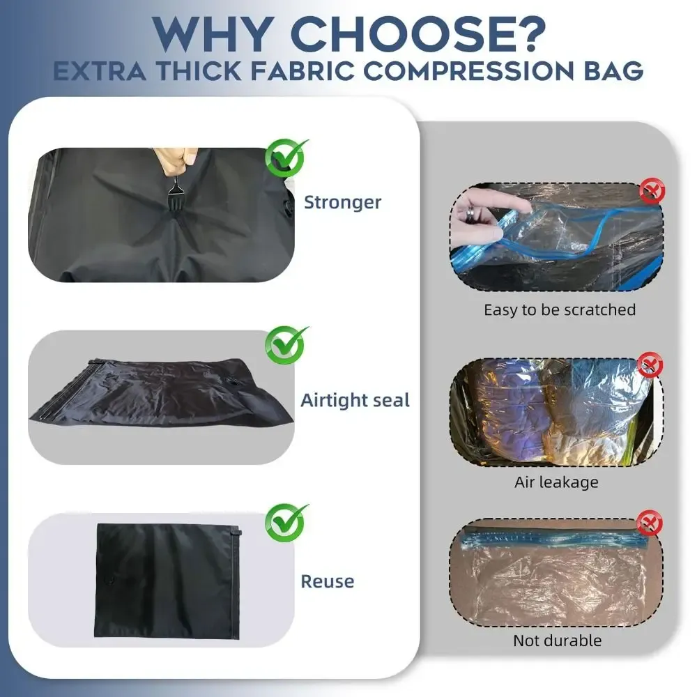 Sac sous vide réutilisable à rouleau manuel pour voyage