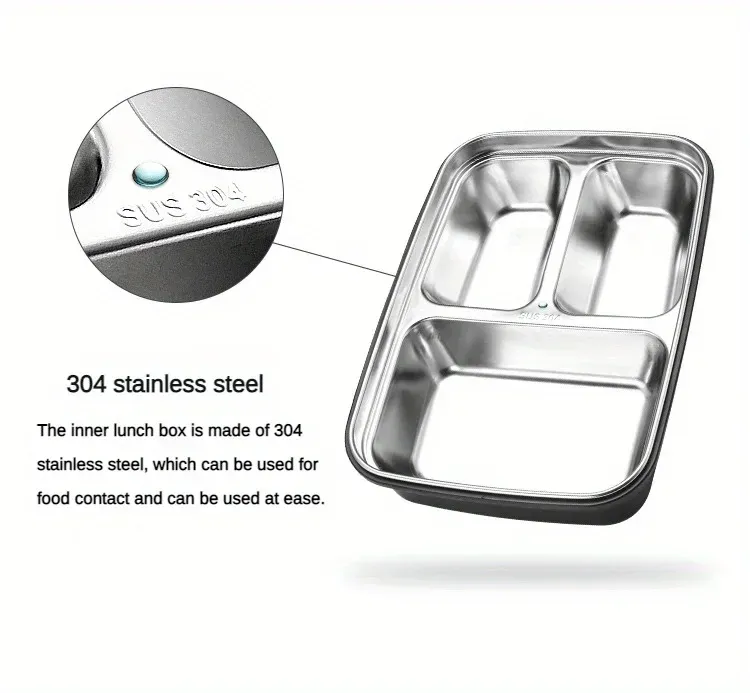 Boîte bento en acier inoxydable, finition