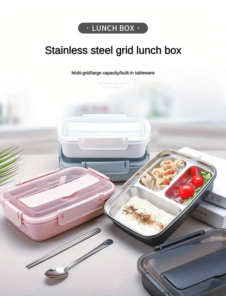 Boîte bento en acier inoxydable, vue d'ensemble
