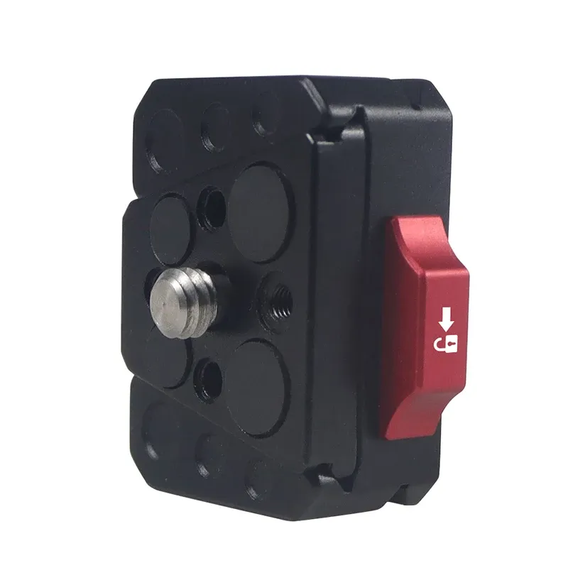 Plaque de serrage à dégagement rapide, montage V-Lock, vis 1/4" pour tête de trépied 38 mm, moniteur de champ, adaptateur de caméra à lumière LED 2