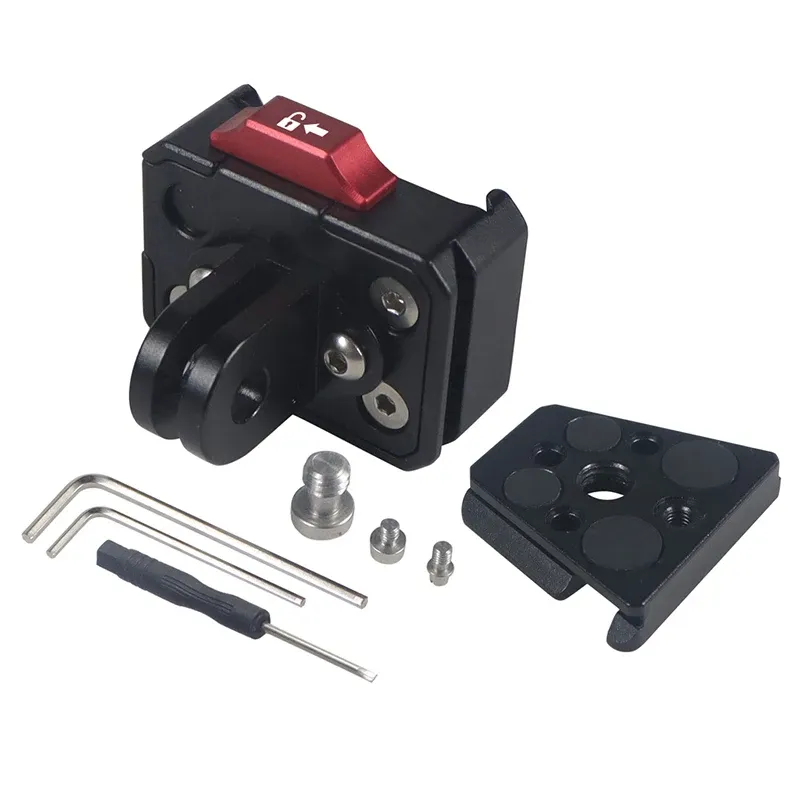 Plaque de serrage à dégagement rapide, montage V-Lock, vis 1/4" pour tête de trépied 38 mm, moniteur de champ, adaptateur de caméra à lumière LED 5