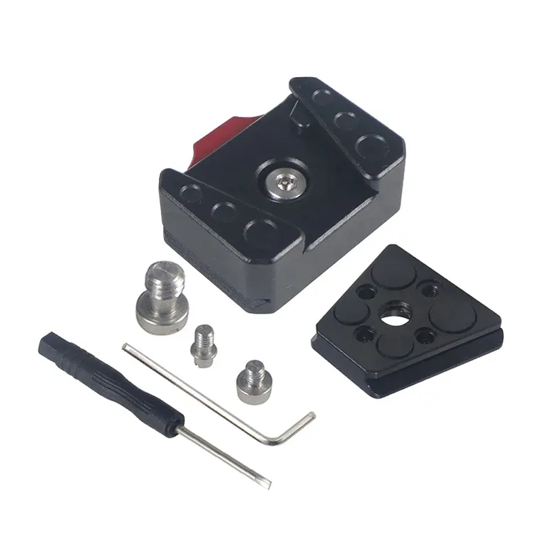 Plaque de serrage à dégagement rapide, montage V-Lock, vis 1/4" pour tête de trépied 38 mm, moniteur de champ, adaptateur de caméra à lumière LED 12