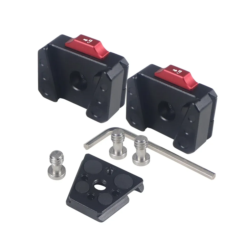 Plaque de serrage à dégagement rapide, montage V-Lock, vis 1/4" pour tête de trépied 38 mm, moniteur de champ, adaptateur de caméra à lumière LED 10