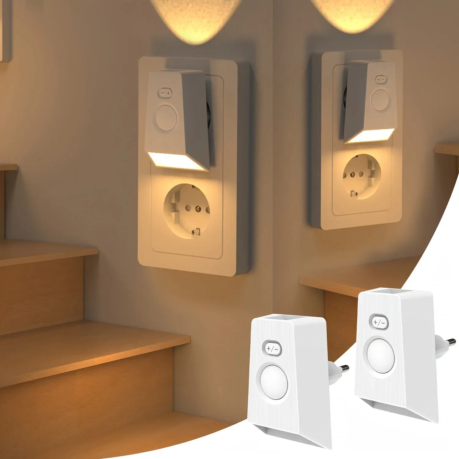 Veilleuse LED à détecteur de mouvement, prise EU, capteur infrarouge, applique murale pour chambre, escaliers et couloirs, lumière blanc chaud